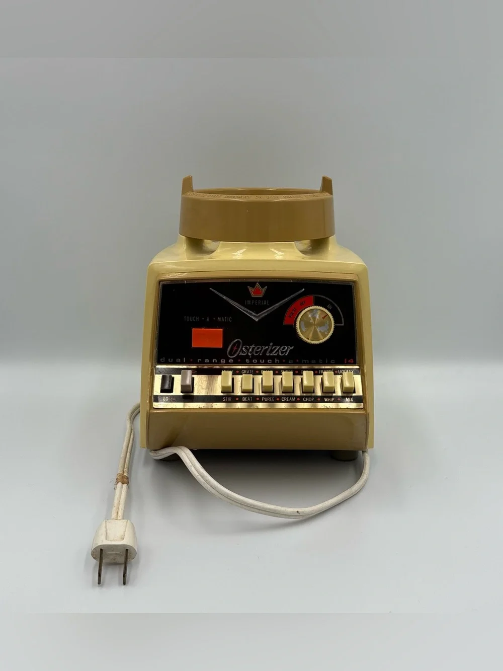 Vintage Osterizer Dual Range Touch A Matic 14 Blender Base Only Tested WORKS